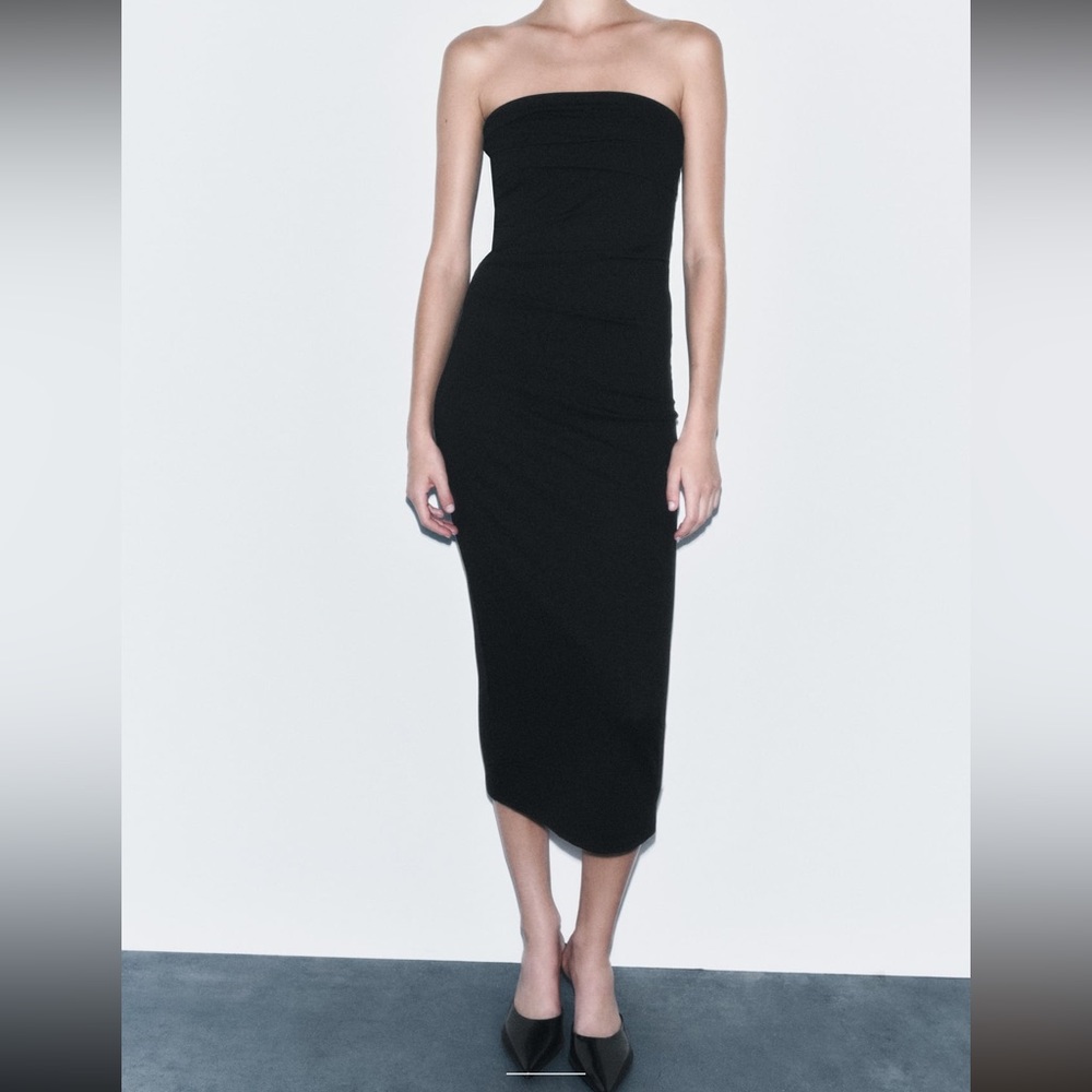 ZARA Fitted Mini Dress | Black | Size M